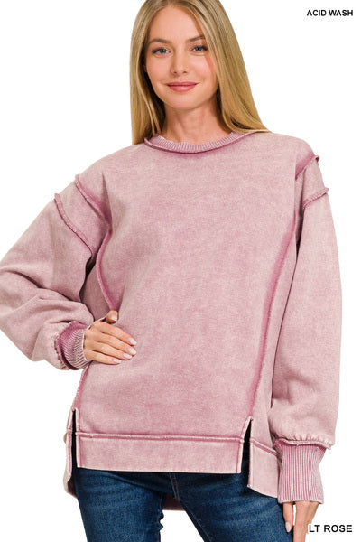Rose Wash Hi-Low Pullover