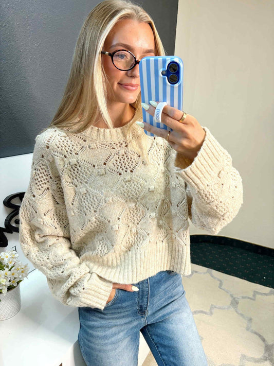 Cream Detailed Sweater