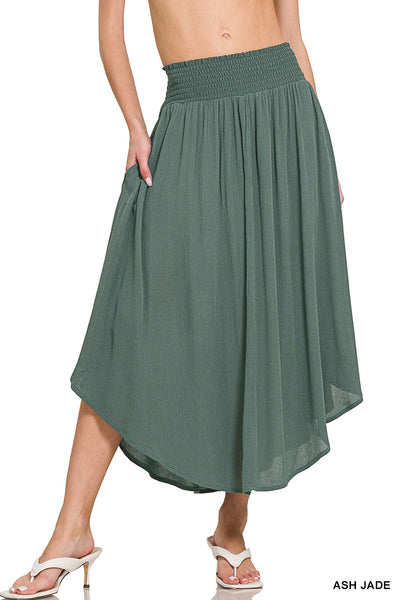 Ash Jade Crinkle Pocket Maxi Skirt