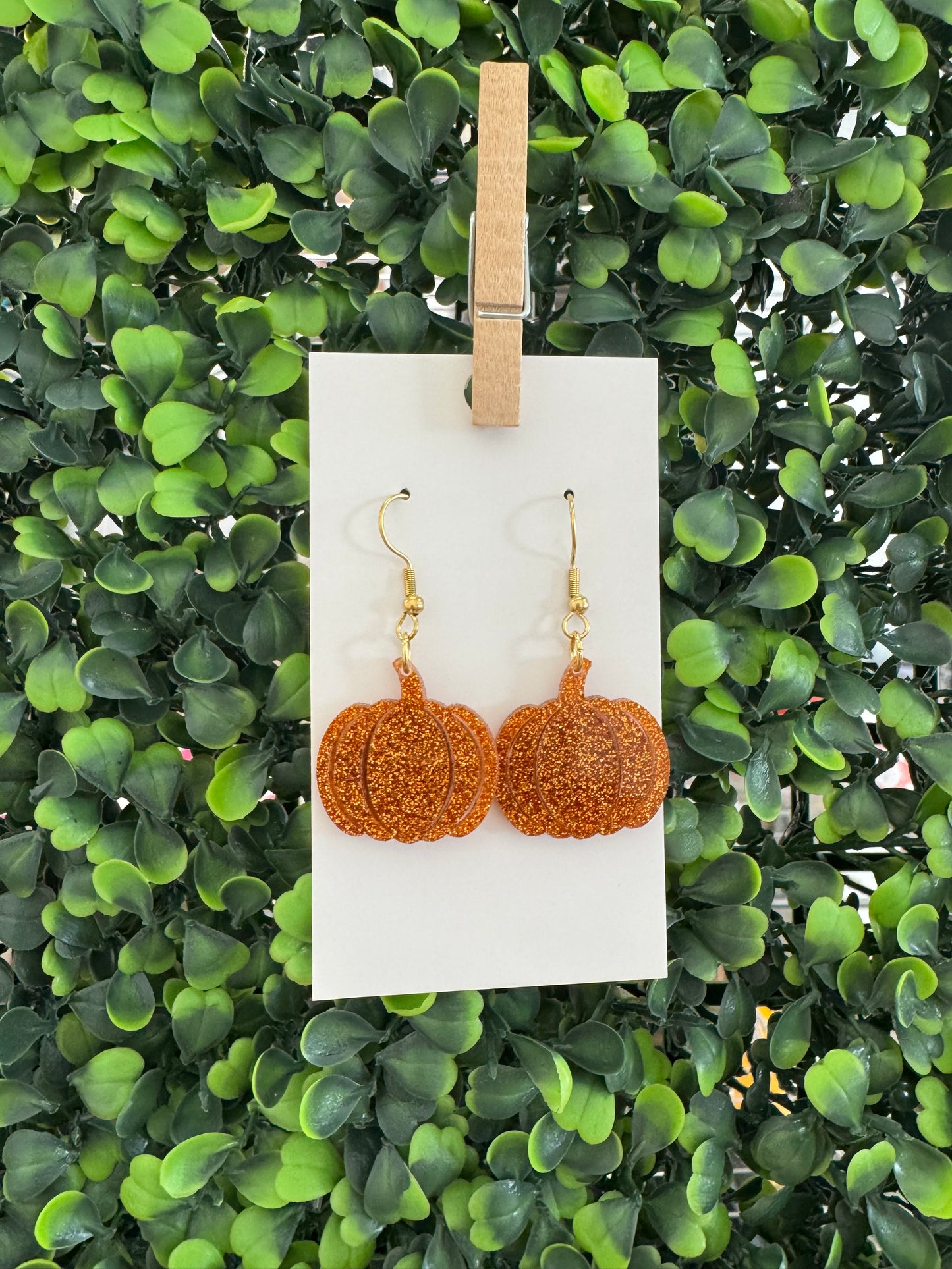 Tethered Grace Acrylic Pumpkin Earrings