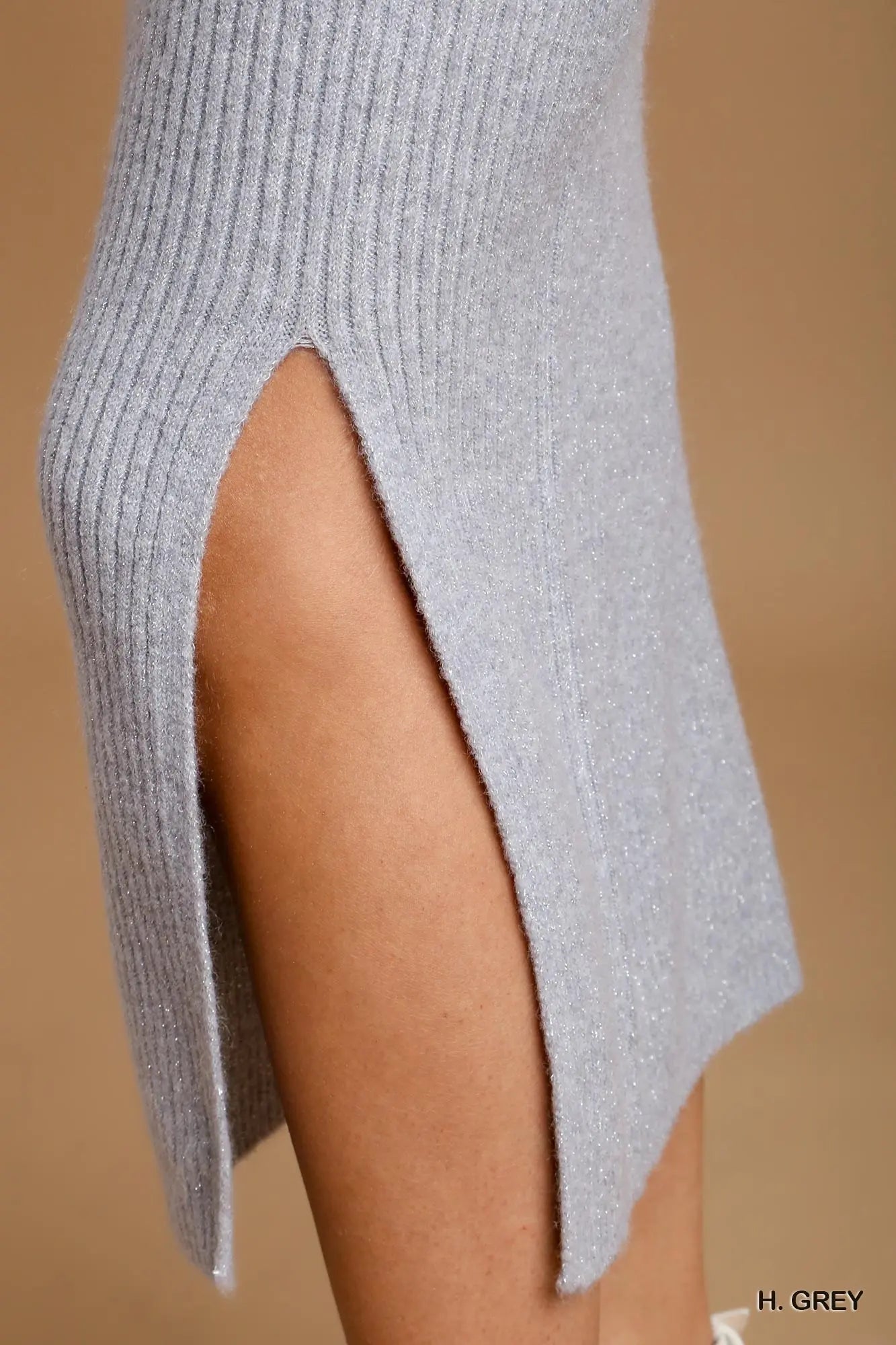 Grey Sweater Midi Skirt