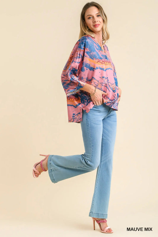 Marble Batwing Top