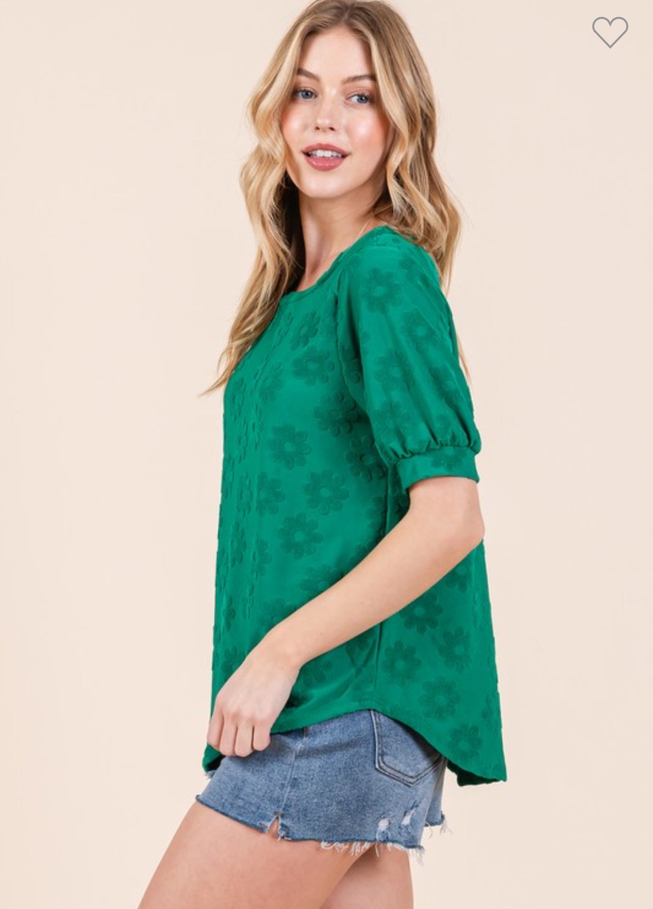 Green Floral Texture Top