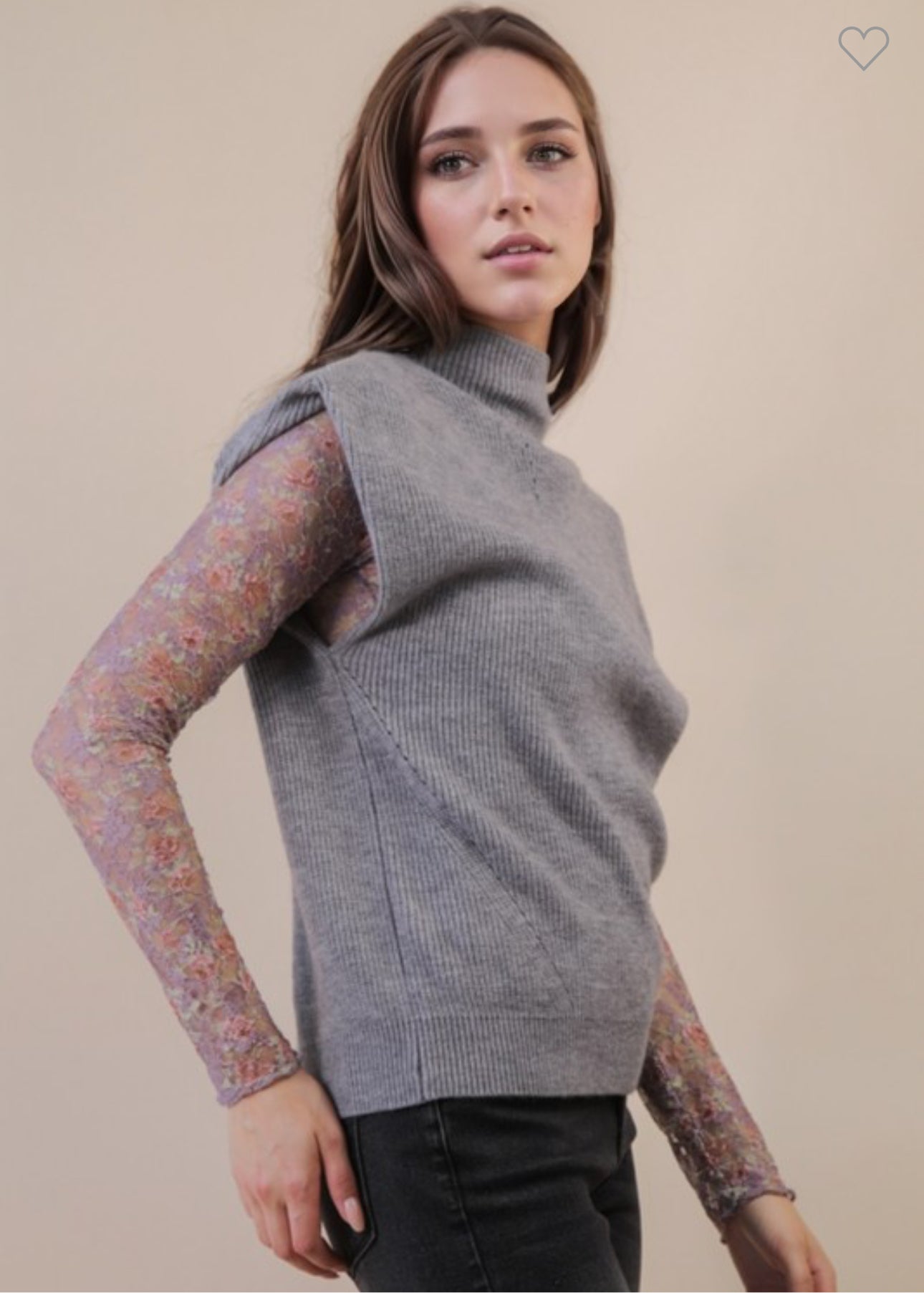 Grey Soft Knit Sweater Vest