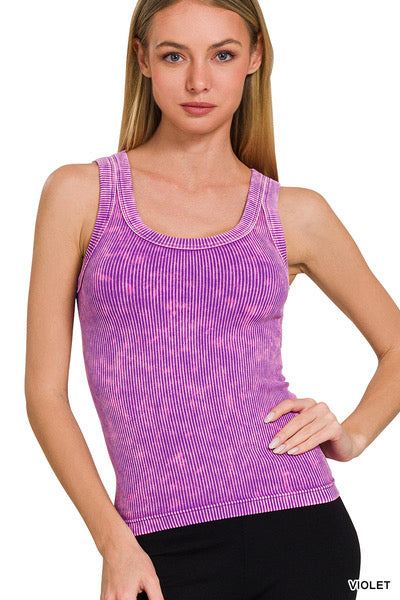 Violet 2 Way Ribbed Reversible Tank