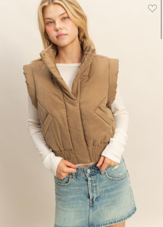 Cream Puffer Vest
