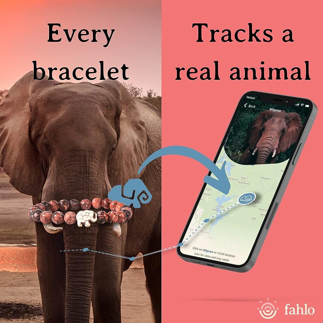 Fahlo Elephant Tracking Bracelet