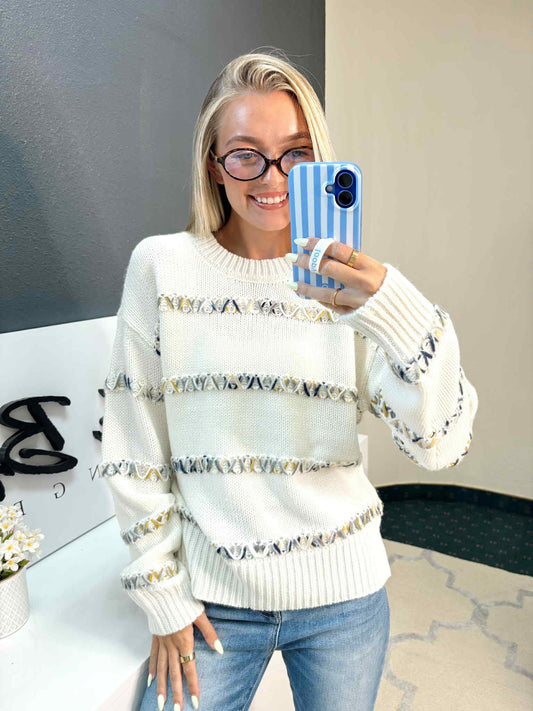 Ivory Striped Sweater