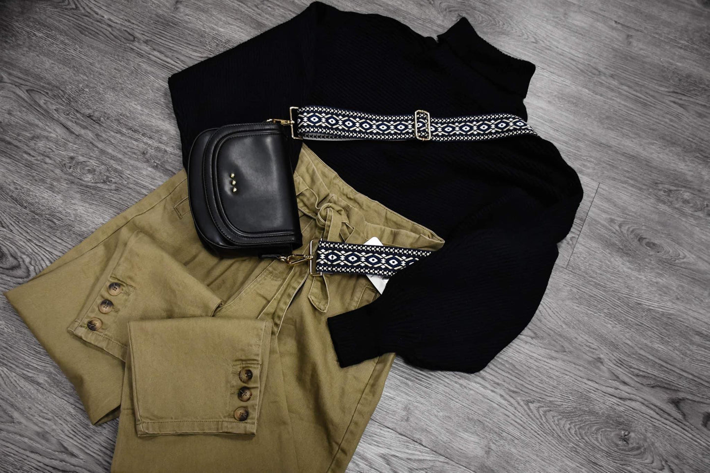 Olive Paperbag Belted Pants