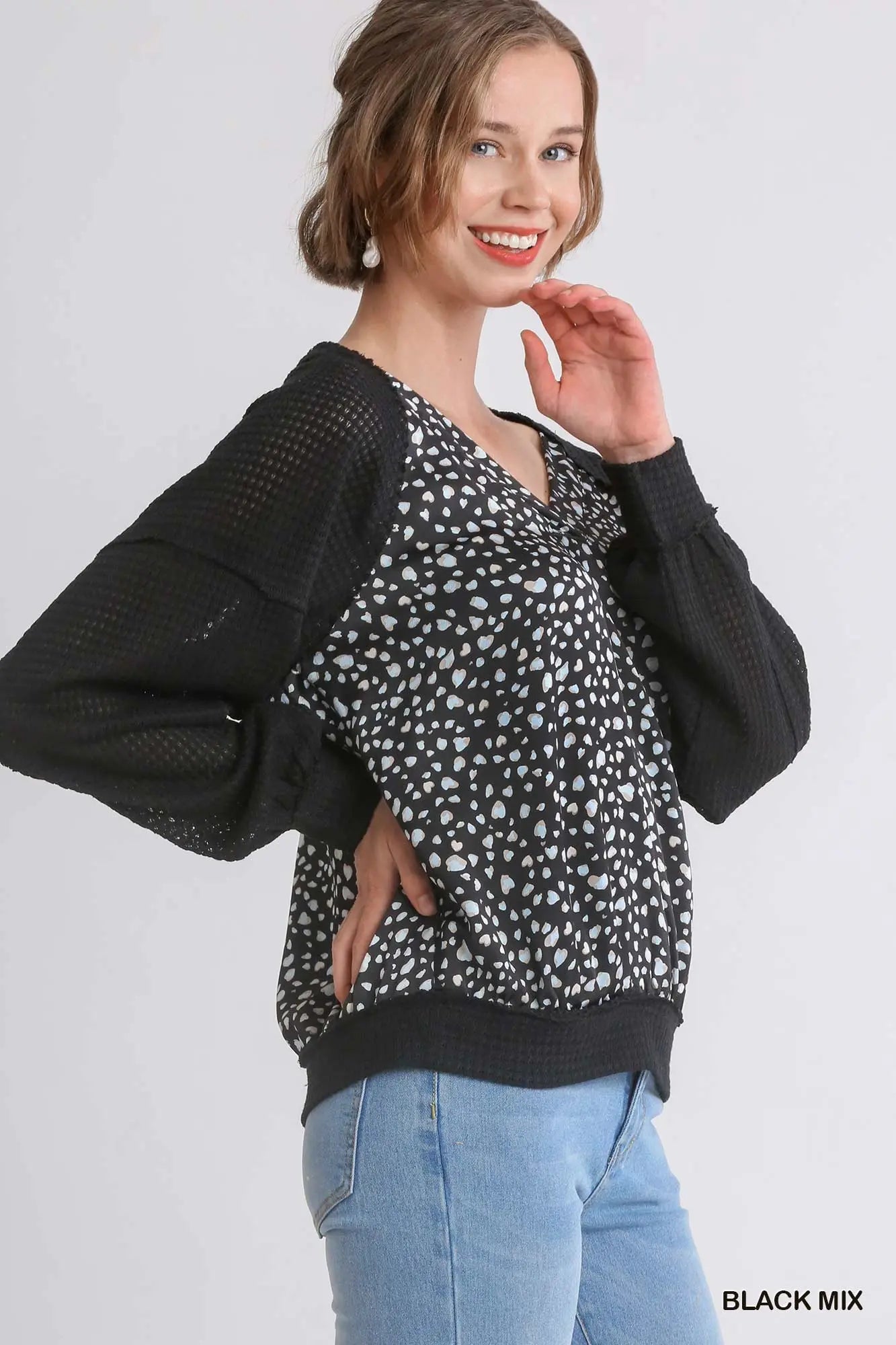 Black Animal Print Top