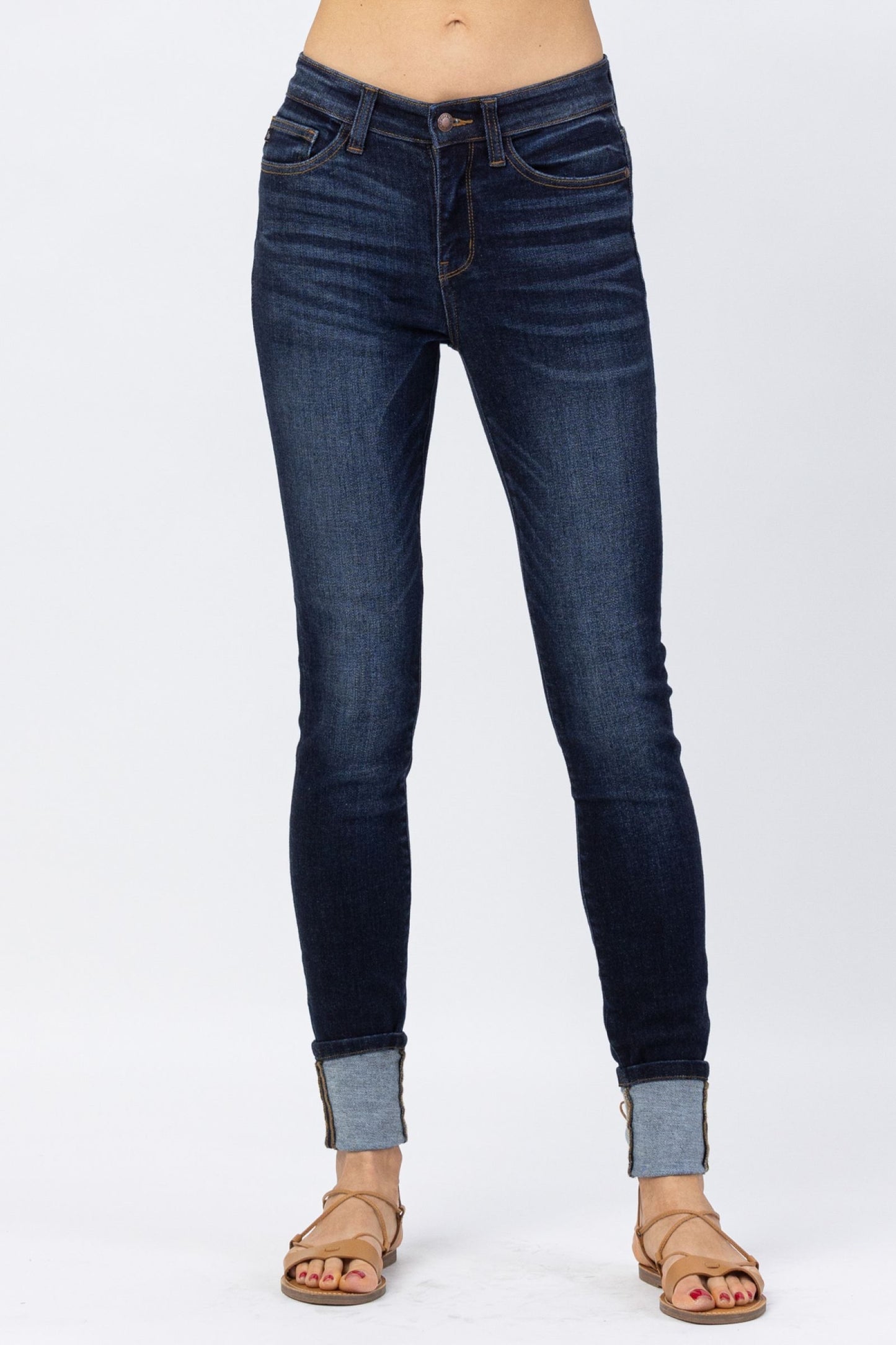 Judy Blue Mid Rise Long Inseam Jeans