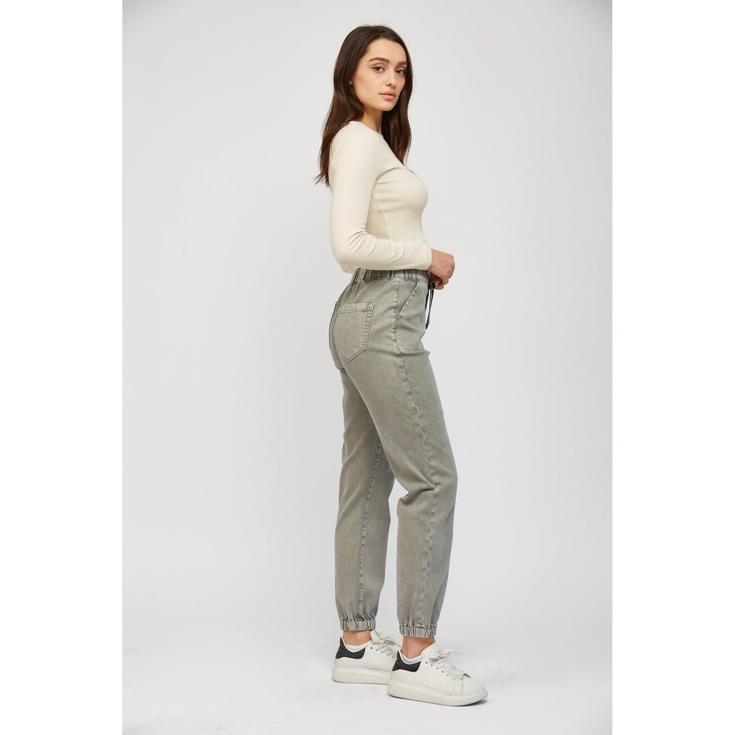 Ash Grey Mica High Rise Crop Jogger