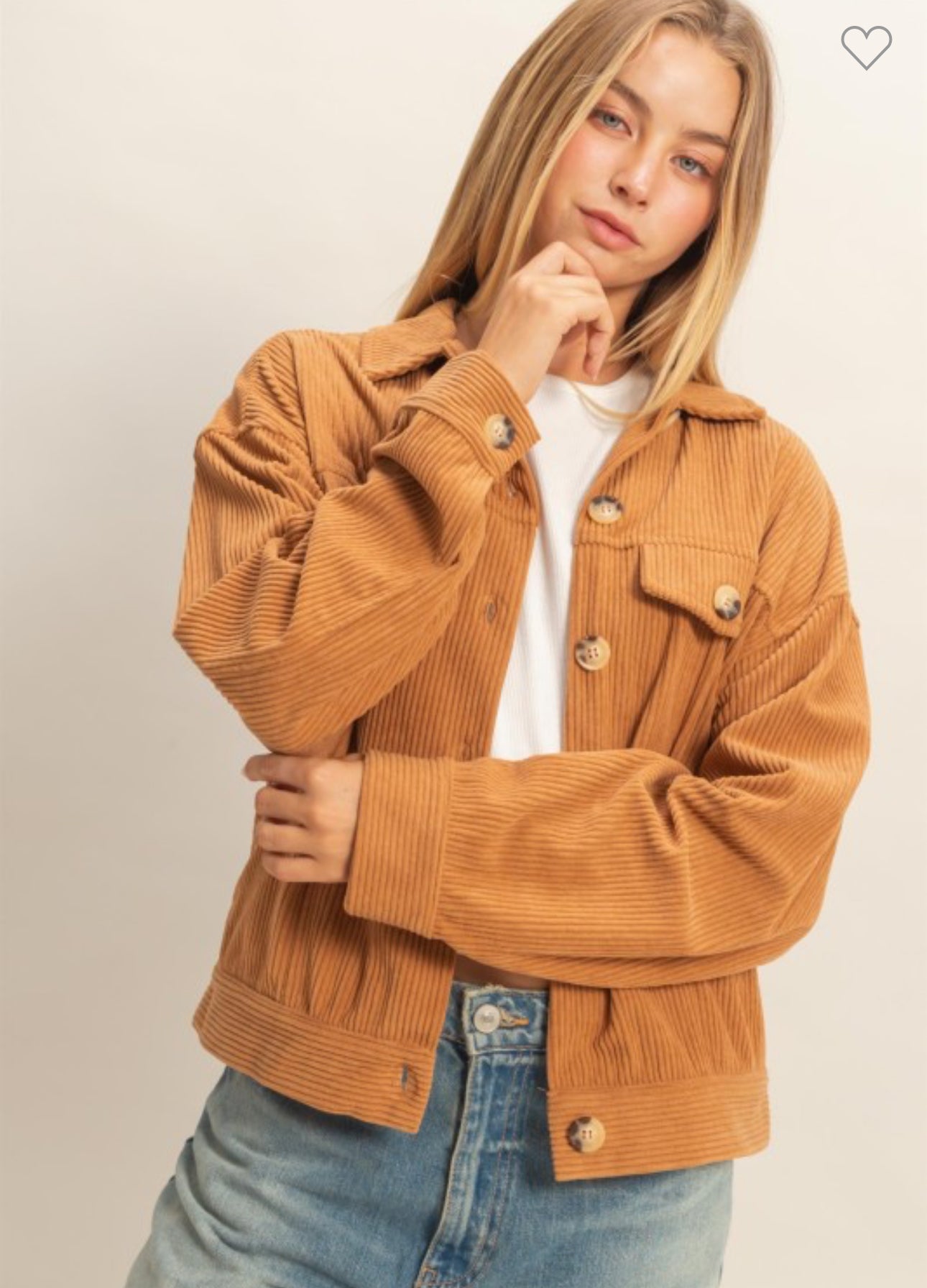 Camel Corduroy Shacket