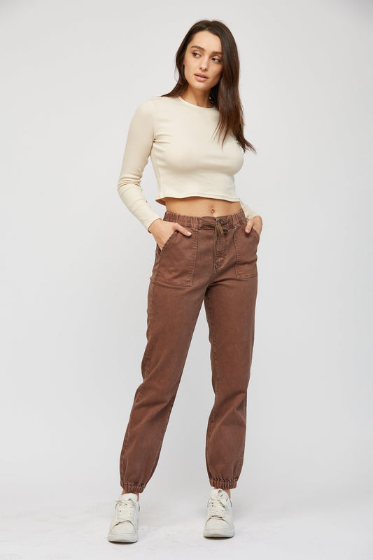 Cocoa Mica High Rise Crop Jogger