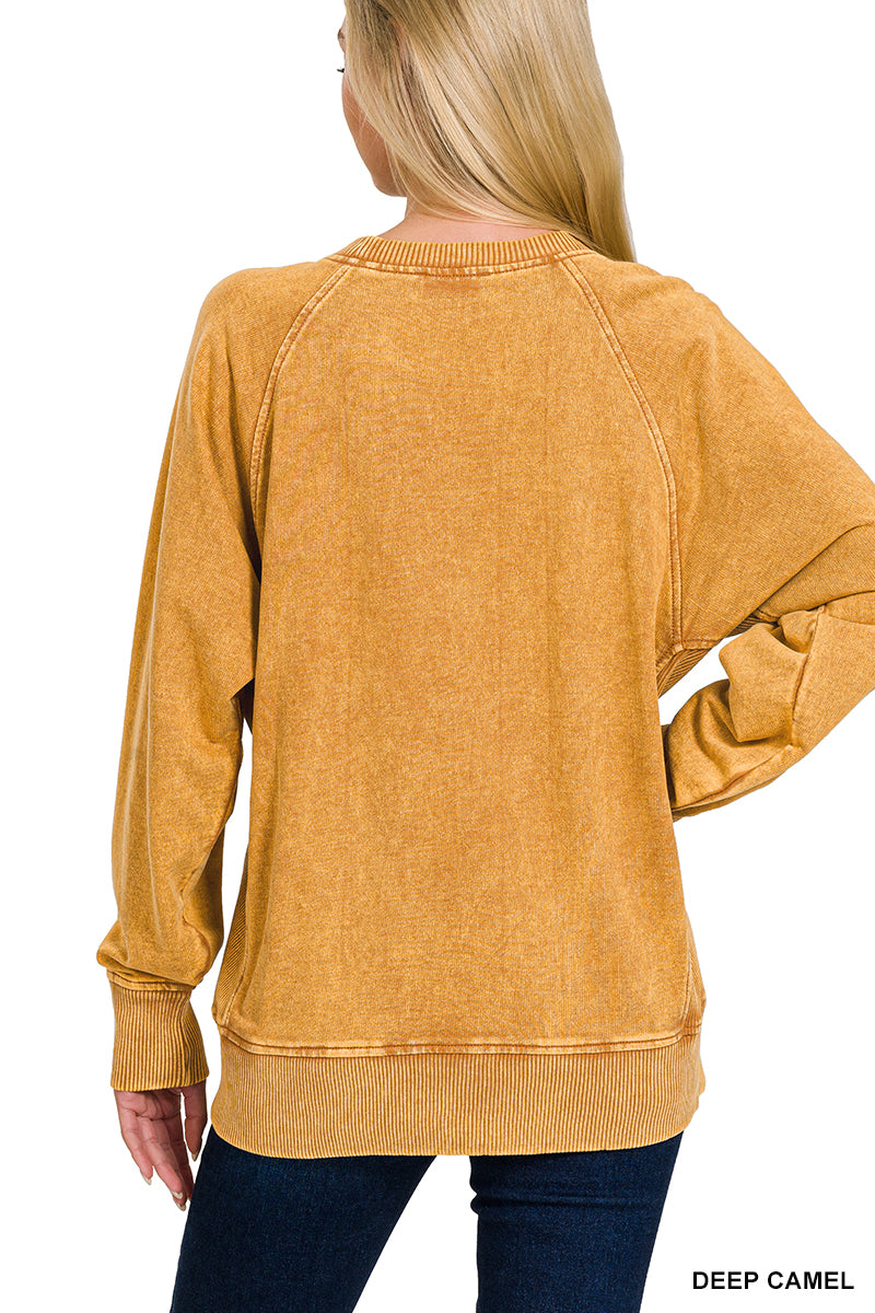 Mustard Acid Wash Pocket Pullover