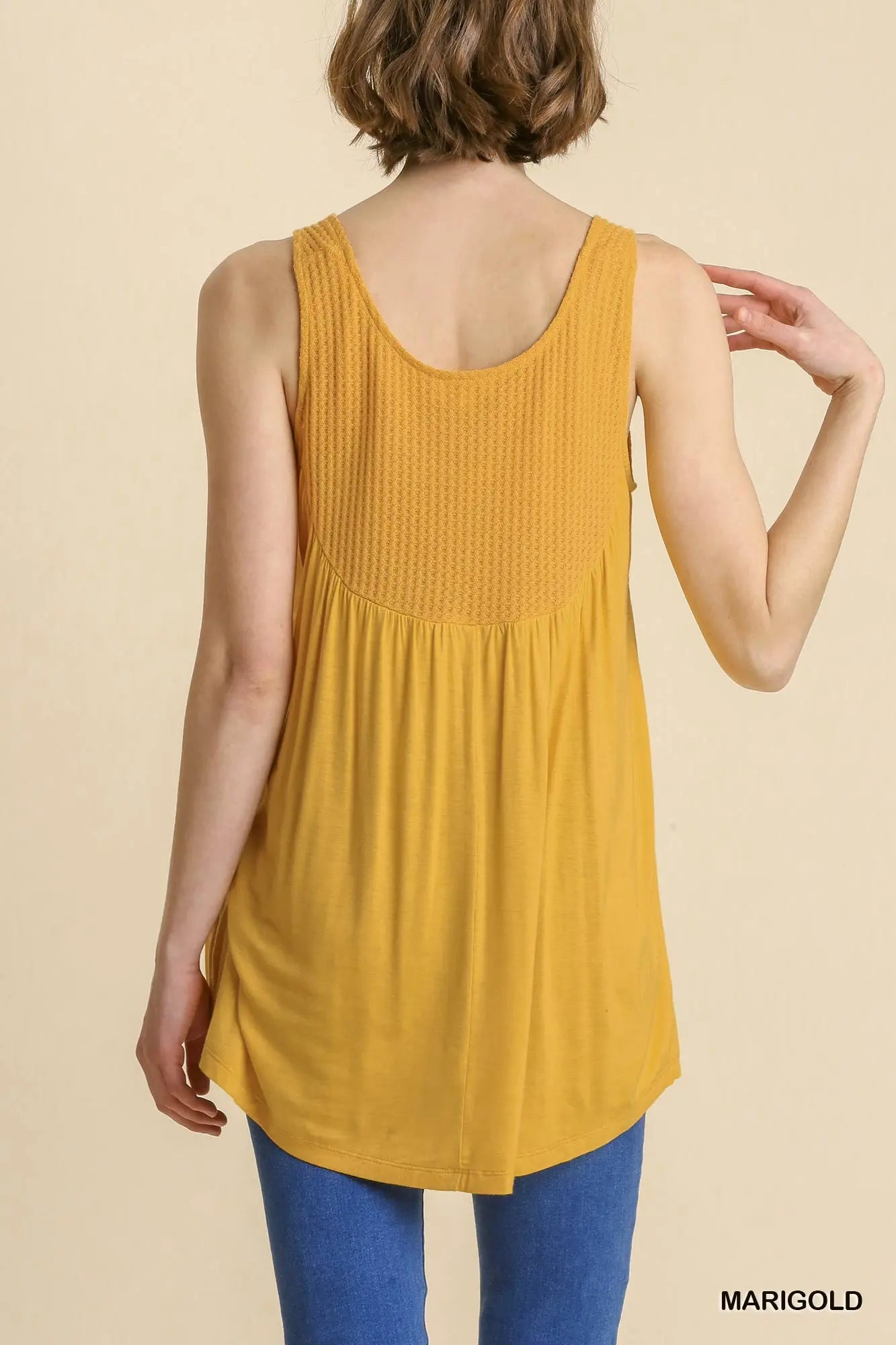 Marigold Waffle Knit Tunic Tank