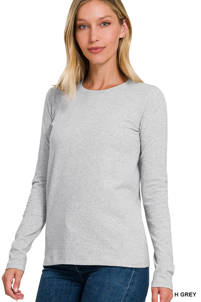 Heather Grey Long Sleeve Basic Top