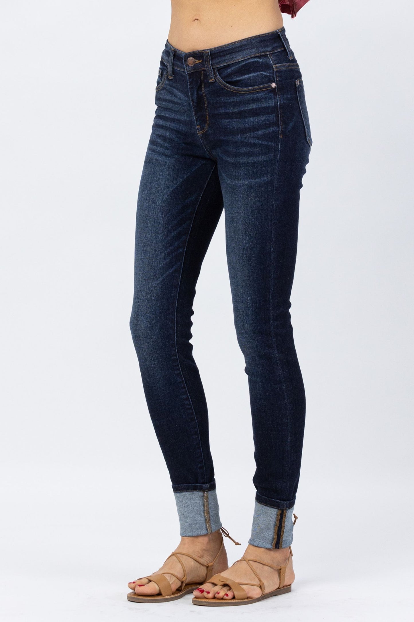 Judy Blue Mid Rise Long Inseam Jeans