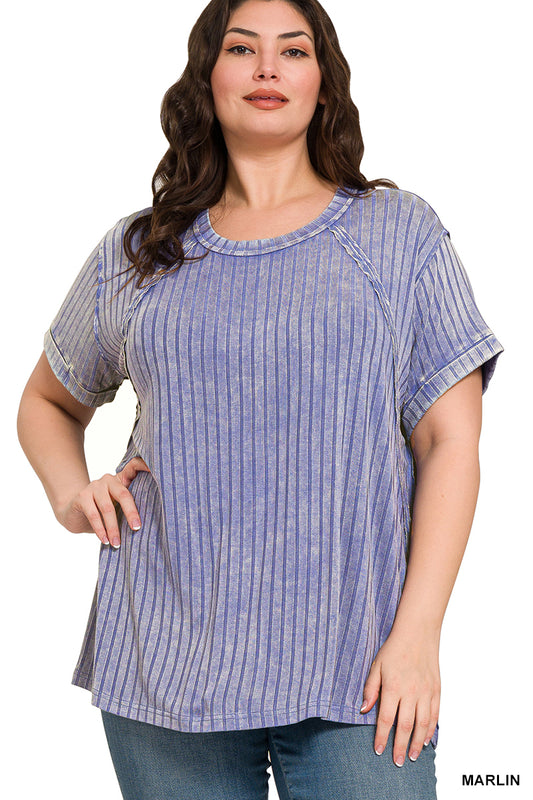 Marlin Ribbed Acid Wash Top