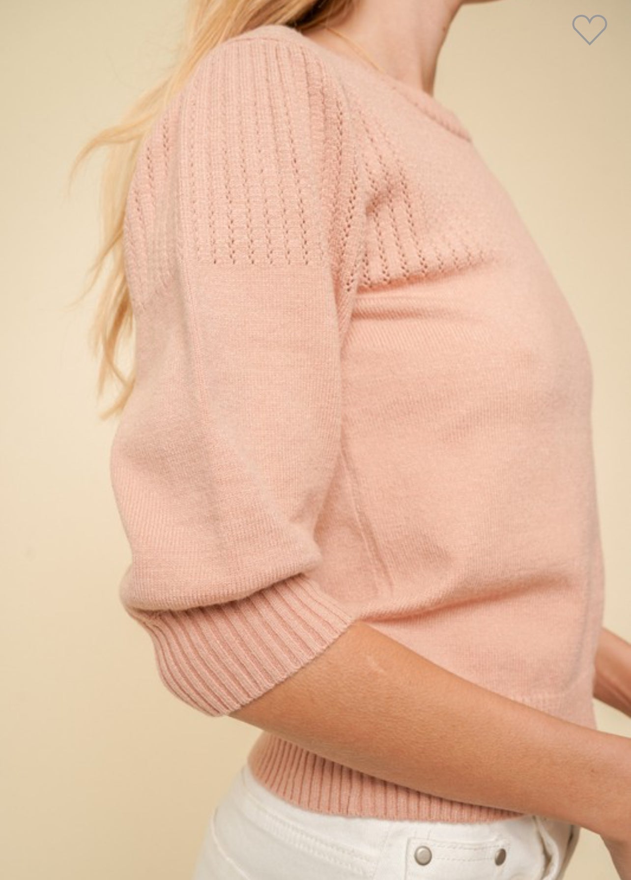 Light Pink Short Sleeve Sweater