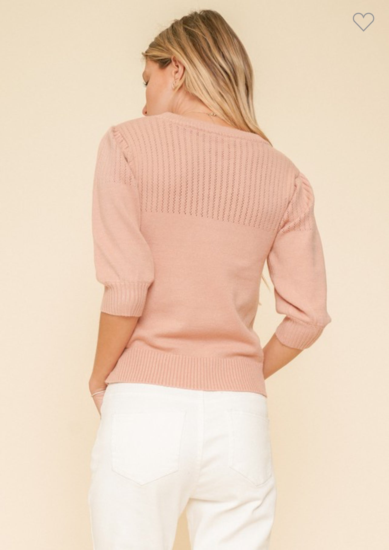 Light Pink Short Sleeve Sweater