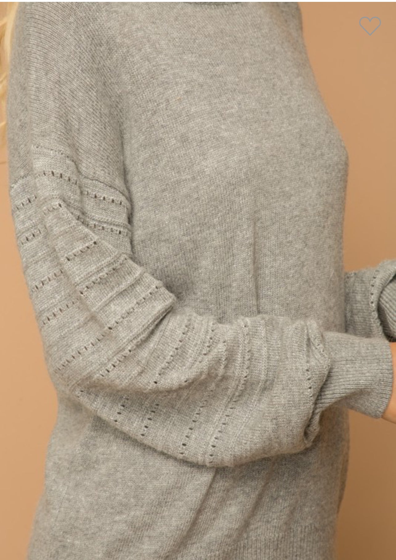Grey Mock Neck Sweater Top