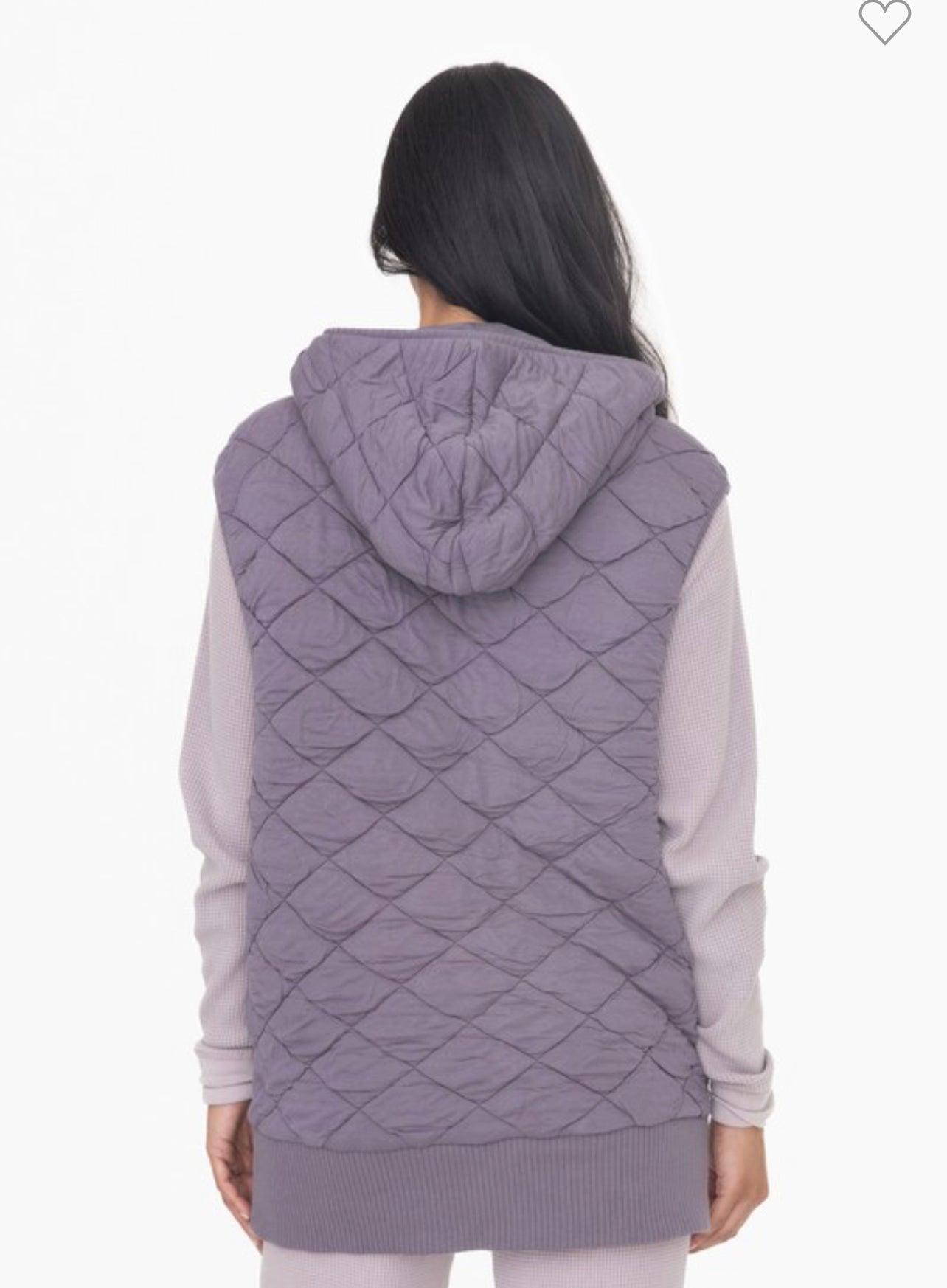 Diamond Quilted Grey Hooded Vest