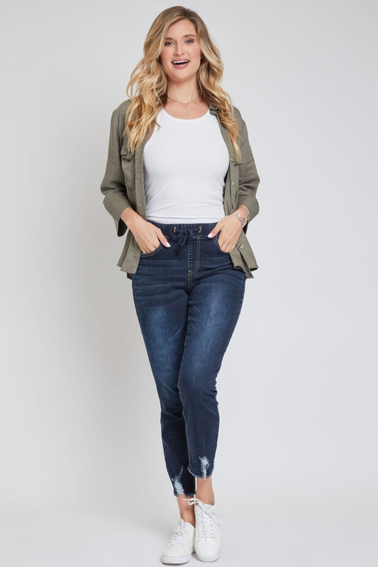 High Rise Dark Wash Joggers