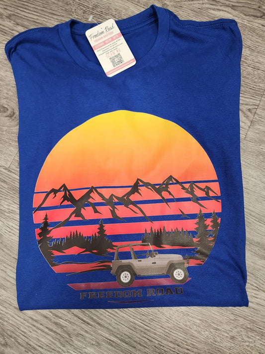 Jeep sunset graphic tee