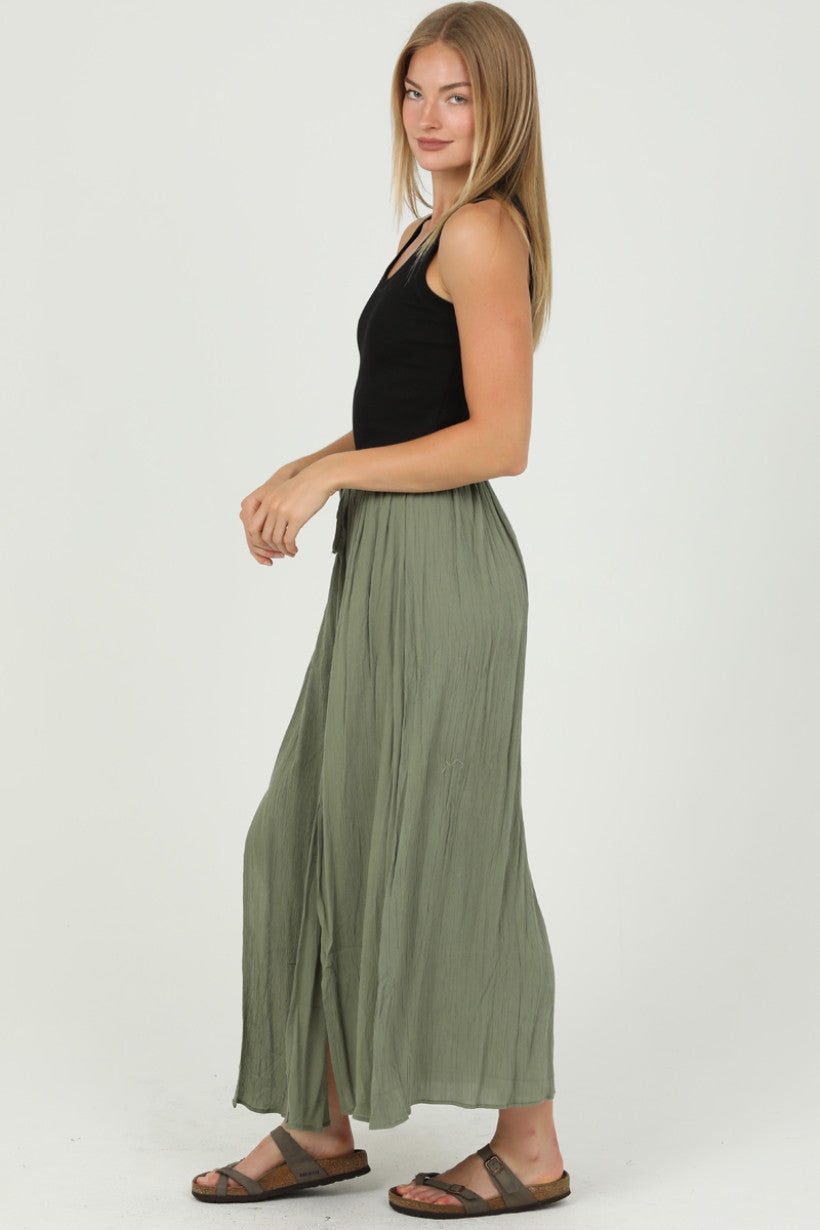 Olive Slit Skirt