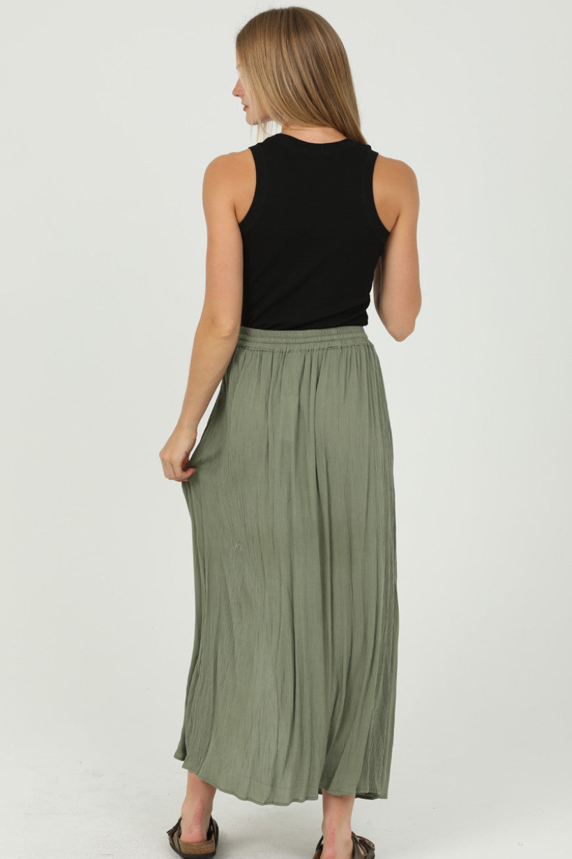 Olive Slit Skirt