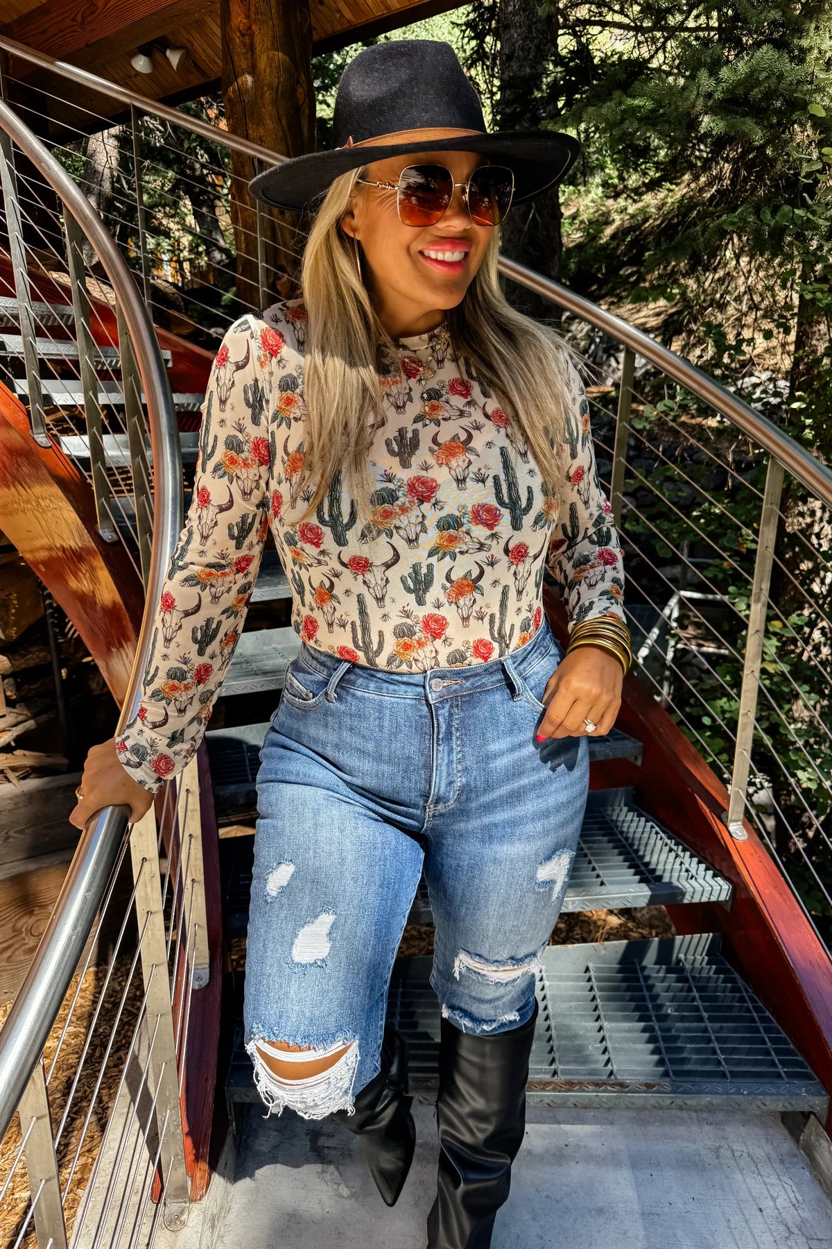 Western Dress it Up Mesh Top
