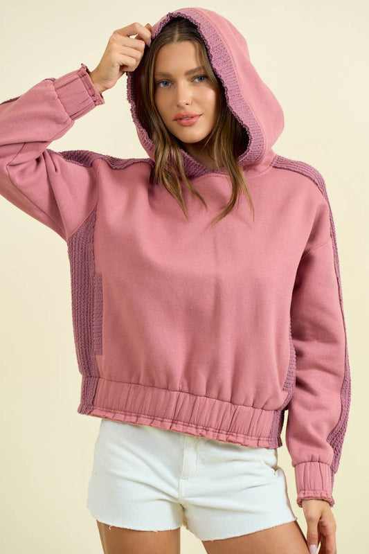 BRUSHED TERRY BLOCK SWEATSHIRT