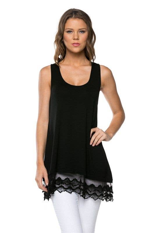 Lace Extender Tunic Top: Coco