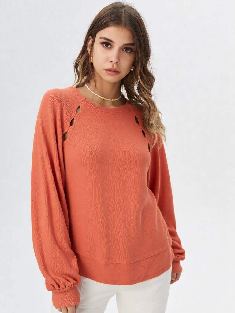 Casual Oversized Cutout Knit Top