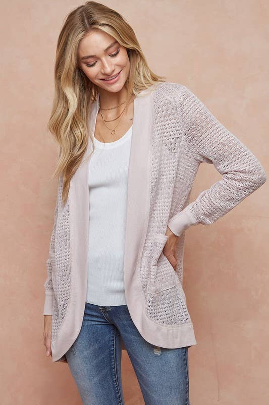 Cocoon Cardigan With Raw Edge