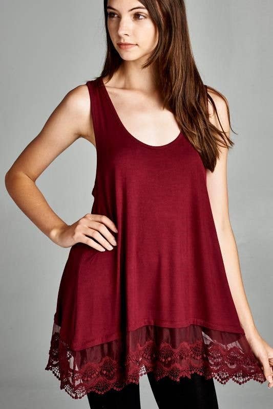 Lace Extender Tunic Top: Coco