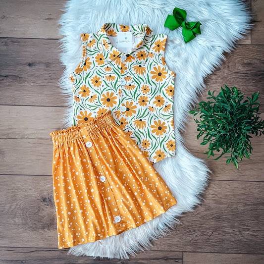 Black Eyed Susan Skirt Set