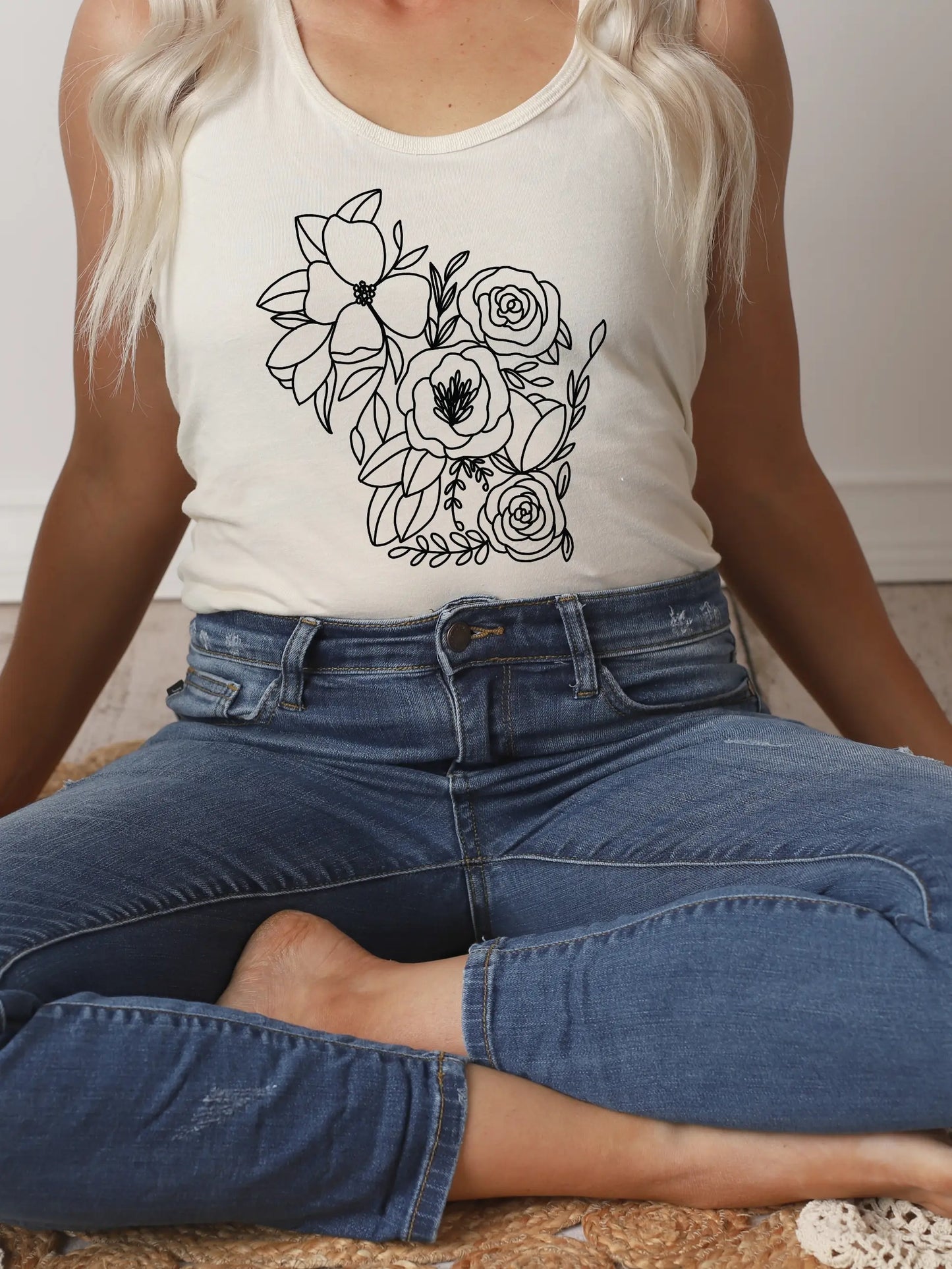 Natural WI Floral Graphic Tank
