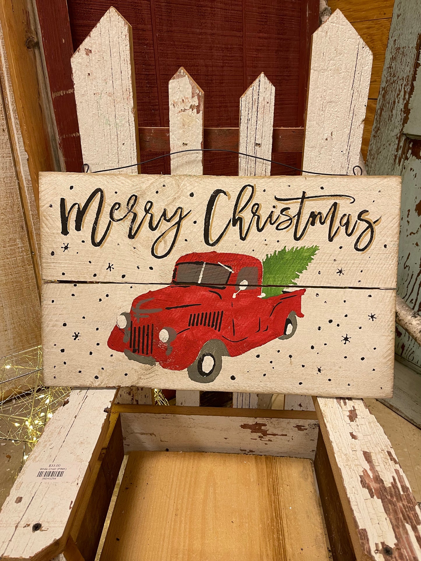 Merry Christmas Tree Truck Sign(PINK)